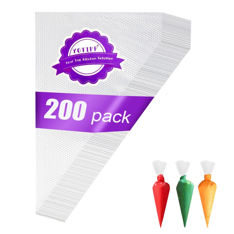 YOTIPP 200pcs/set Disposable Pastry Bag Icing Piping Bag Cake Cupcake Decorating Bags - Image 1